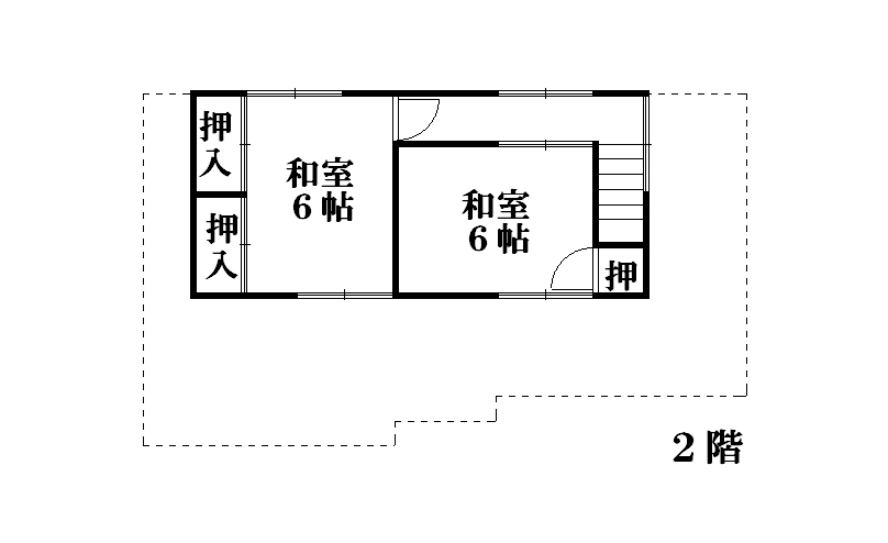 間取図（2階）和室６畳×３